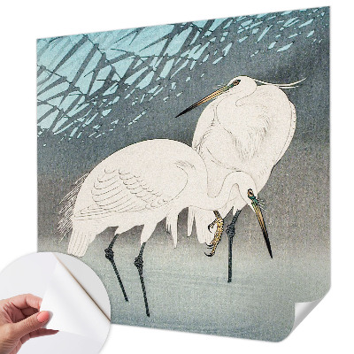Fotomural decorativo para cabecero de cama con diseño de aves delicadas