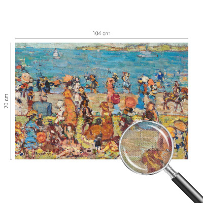 Papel mural con patrón decorativo con una escena de playa