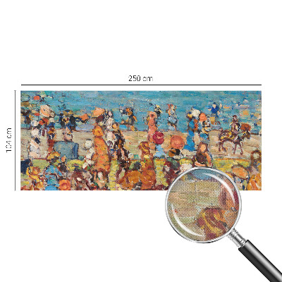 Papel mural con patrón decorativo con una escena de playa