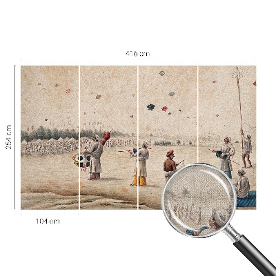 Papel mural texturado decorativo con diseño de cometas voladoras