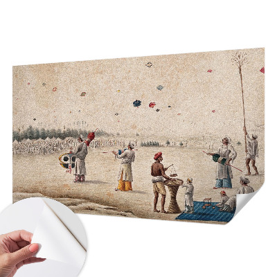 Papel mural texturado decorativo con diseño de cometas voladoras