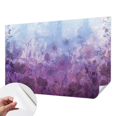 Papel mural con patrón decorativo con motivos florales en tonos pastel