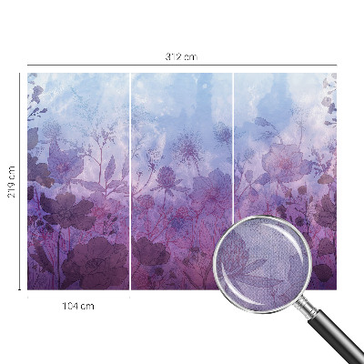 Papel mural con patrón decorativo con motivos florales en tonos pastel