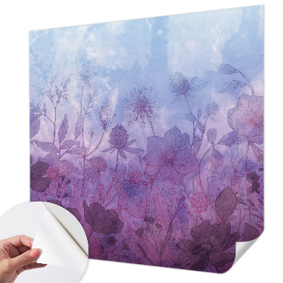 Papel mural con patrón decorativo con motivos florales en tonos pastel