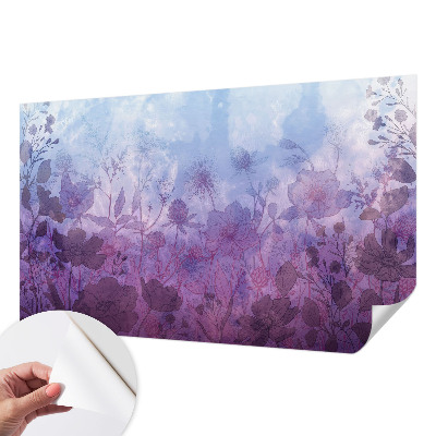 Papel mural con patrón decorativo con motivos florales en tonos pastel