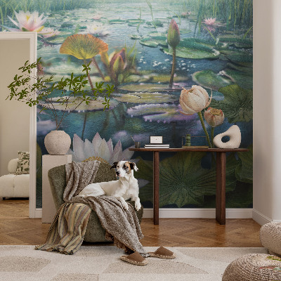 Fotomural decorativo para cabecero de cama Flores de estanque