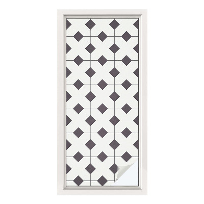 Vinilo para ventanas motivo vitral Diamantes blancos y negros