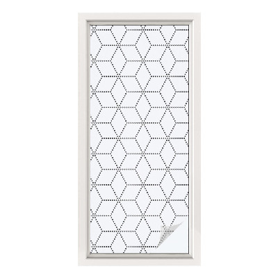 Vinilo para ventanas motivo vitral rombos punteados