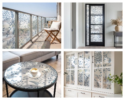 Vinilo para cristales efecto vitral Motivo vegetal