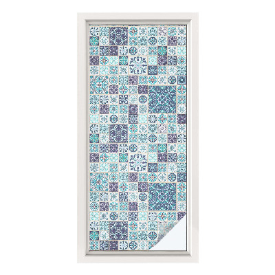 Vinilo ventana privacidad Azulejos florales