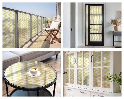 Vinilo ventana privacidad Zigzags amarillos