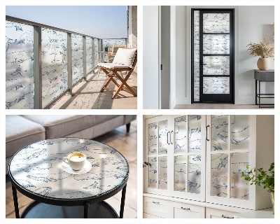 Vinilo para ventanas motivo vitral Inspiraciones marinas