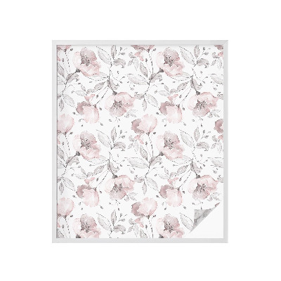 Vinilo ventana privacidad hojas de rosa