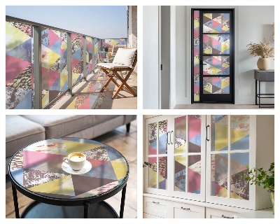 Vinilo para cristales efecto vitral Triángulos de colores