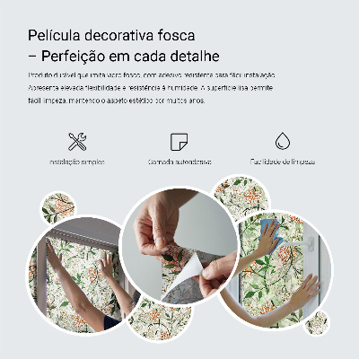 Vinilo para cristales efecto vitral Hojas elegantes