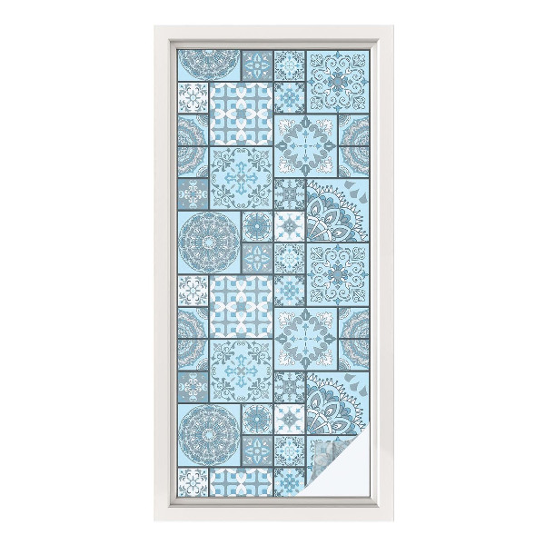 Vinilo ventana privacidad Azulejos azules