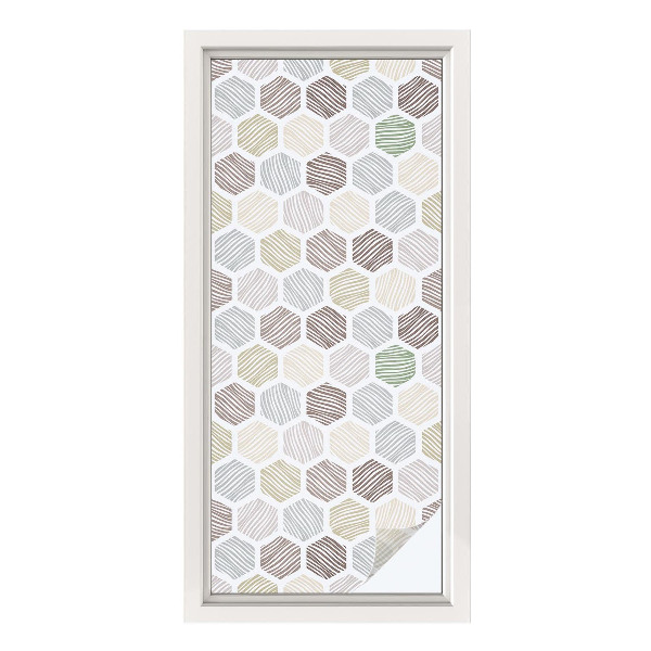 Vinilo para ventanas motivo vitral Ondas geométricas