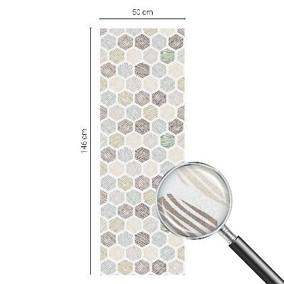 Vinilo para ventanas motivo vitral Ondas geométricas