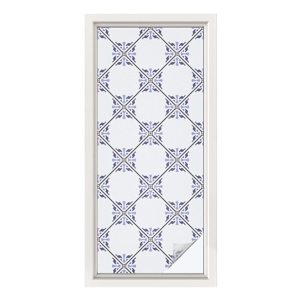 Vinilo para ventanas motivo vitral Azulejos geométricos