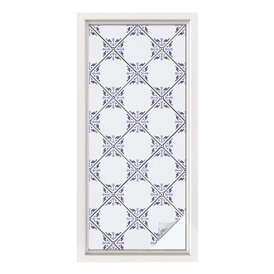 Vinilo para ventanas motivo vitral Azulejos geométricos