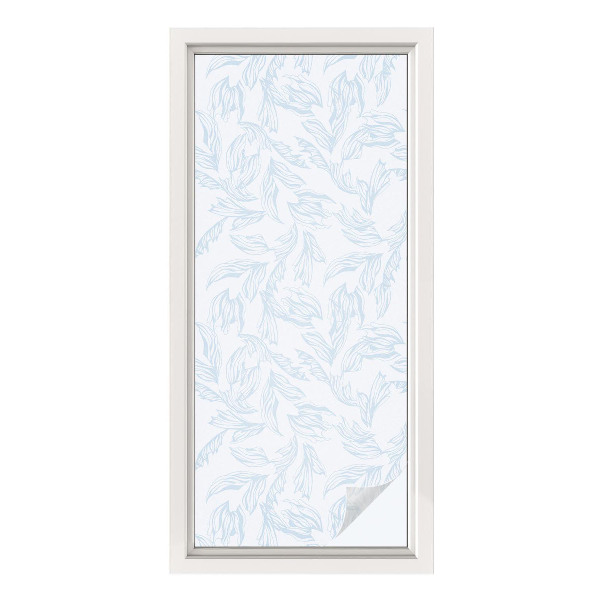 Vinilo para ventanas motivo vitral Hojas etéreas