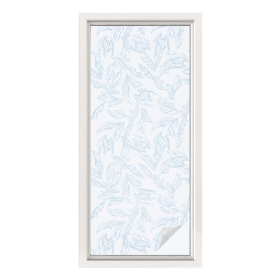 Vinilo para ventanas motivo vitral Hojas etéreas