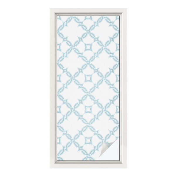 Vinilo para cristales efecto vitral Geometría azul