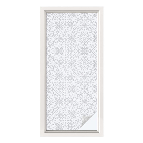 Vinilo para ventanas motivo vitral Simetría floral