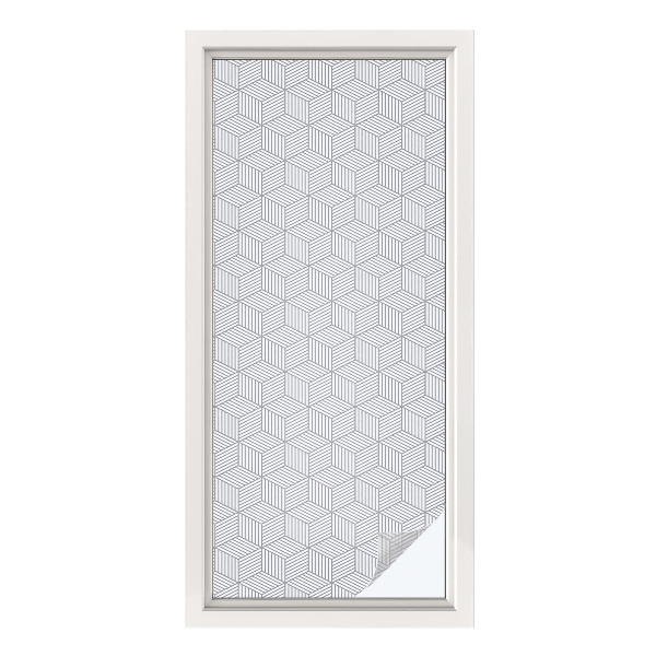 Vinilo para ventanas motivo vitral sólidos hexagonales