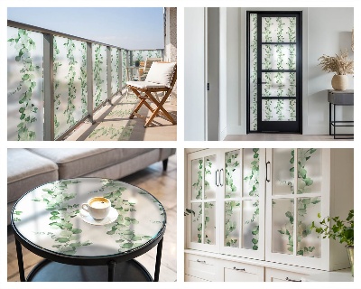 Vinilo decorativo adhesivo para cristales guirnaldas verdes