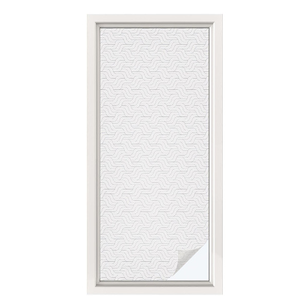 Vinilo para ventanas motivo vitral líneas onduladas