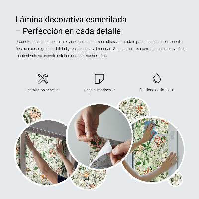 Vinilo para ventanas motivo vitral líneas onduladas