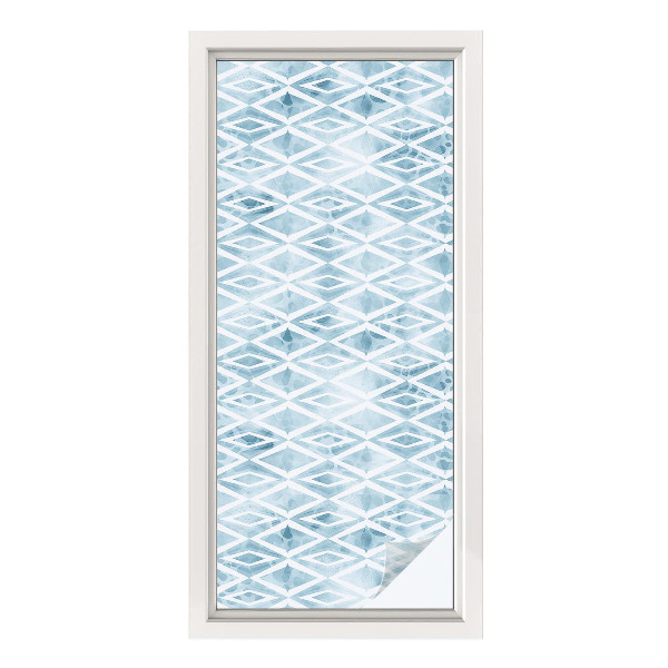 Vinilo ventana privacidad rombos azules