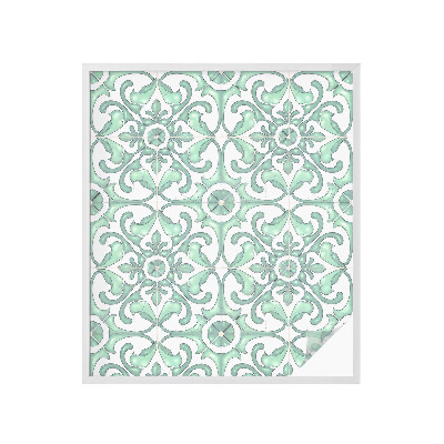 Vinilo para cristales efecto vitral Simetría verde