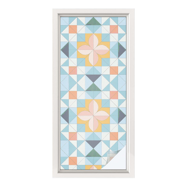 Vinilo ventana privacidad Geometría colorida