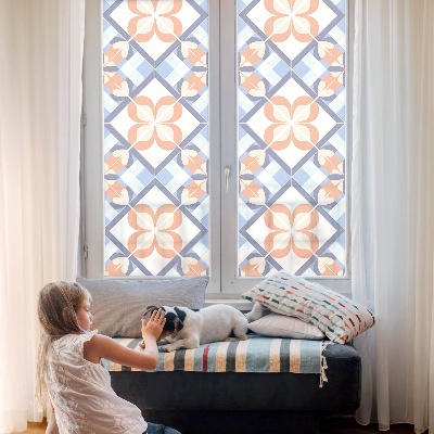 Vinilo para ventanas motivo vitral Patrón floral