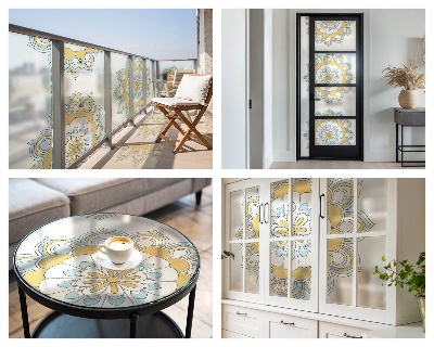 Vinilo decorativo adhesivo para cristales Mandalas coloridos