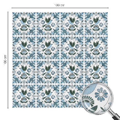 Vinilo para cristales opaco decorativo flores azules