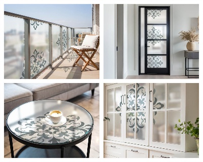 Vinilo para ventanas motivo vitral Adorno clásico