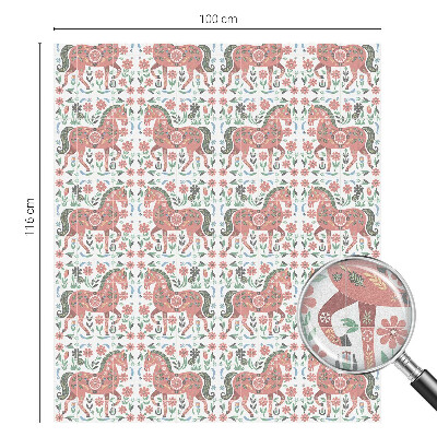 Vinilo ventana privacidad Caballos coloridos