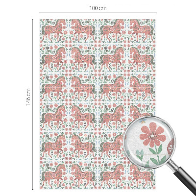 Vinilo ventana privacidad Caballos coloridos