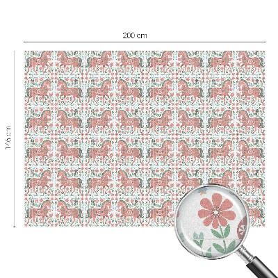 Vinilo ventana privacidad Caballos coloridos