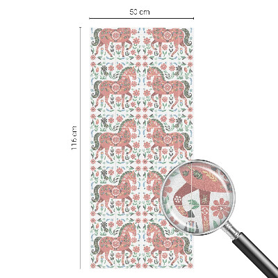 Vinilo ventana privacidad Caballos coloridos