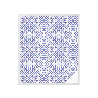 Vinilo para ventanas motivo vitral Azulejos azules