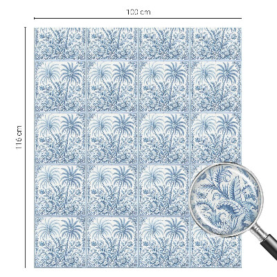 Vinilo para ventanas motivo vitral paisaje tropical