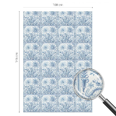 Vinilo para ventanas motivo vitral paisaje tropical