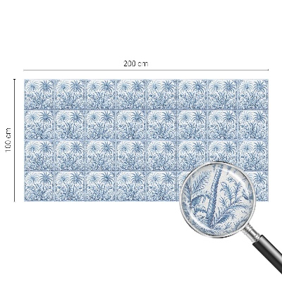 Vinilo para ventanas motivo vitral paisaje tropical