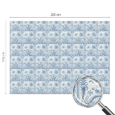 Vinilo para ventanas motivo vitral paisaje tropical