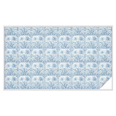 Vinilo para ventanas motivo vitral paisaje tropical