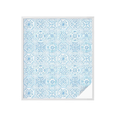 Vinilo para ventanas motivo vitral Azulejos azules